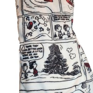 Peanuts Comic Strip Blanket 60x70 Charlie Brown Berkshire Throw White NWT